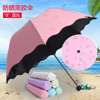 遇光变色遮阳伞 黑胶太阳伞 精东传媒影业创意晴雨伞